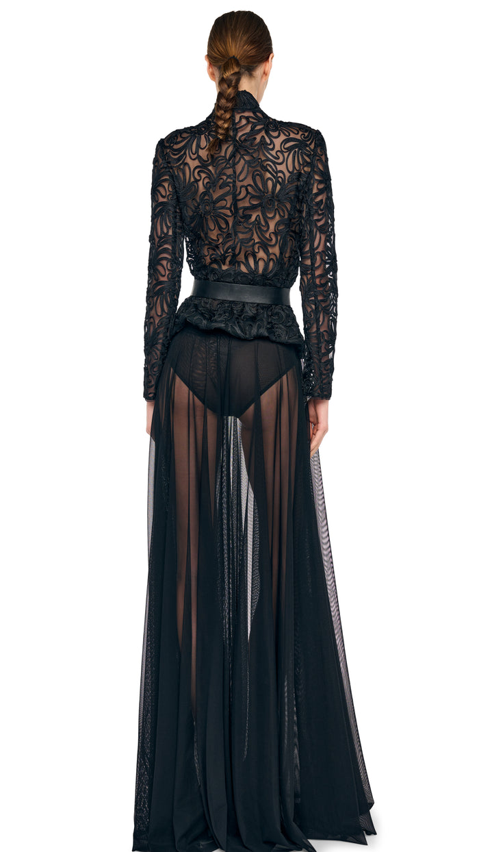 Norma Kamali Flared Skirt To Floor - Black / Size L Norma Kamali Flared Skirt To Floor - Black / Size L