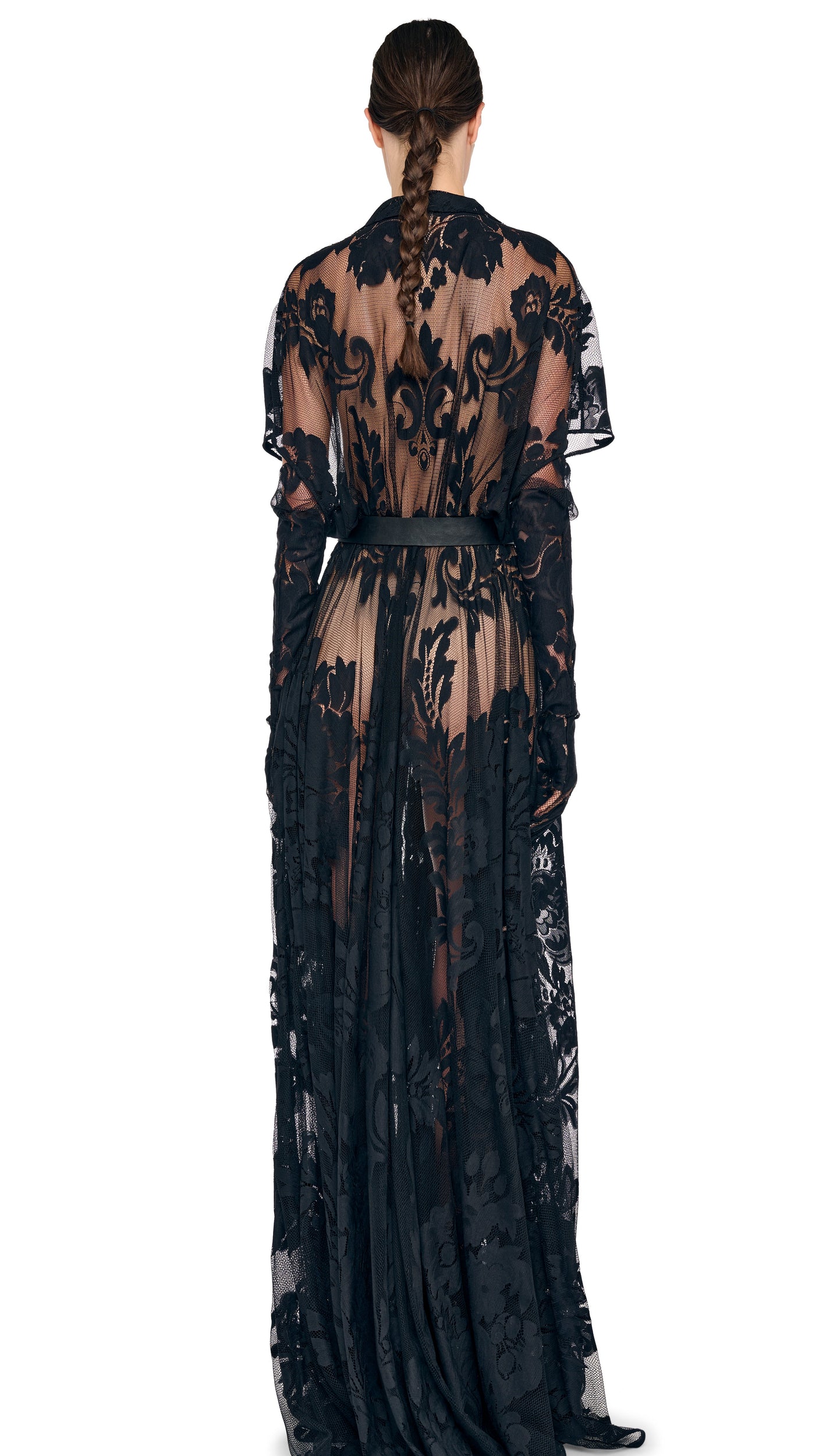Norma Kamali Super Os BF NK Shirt Flared Gown - Black / Size M