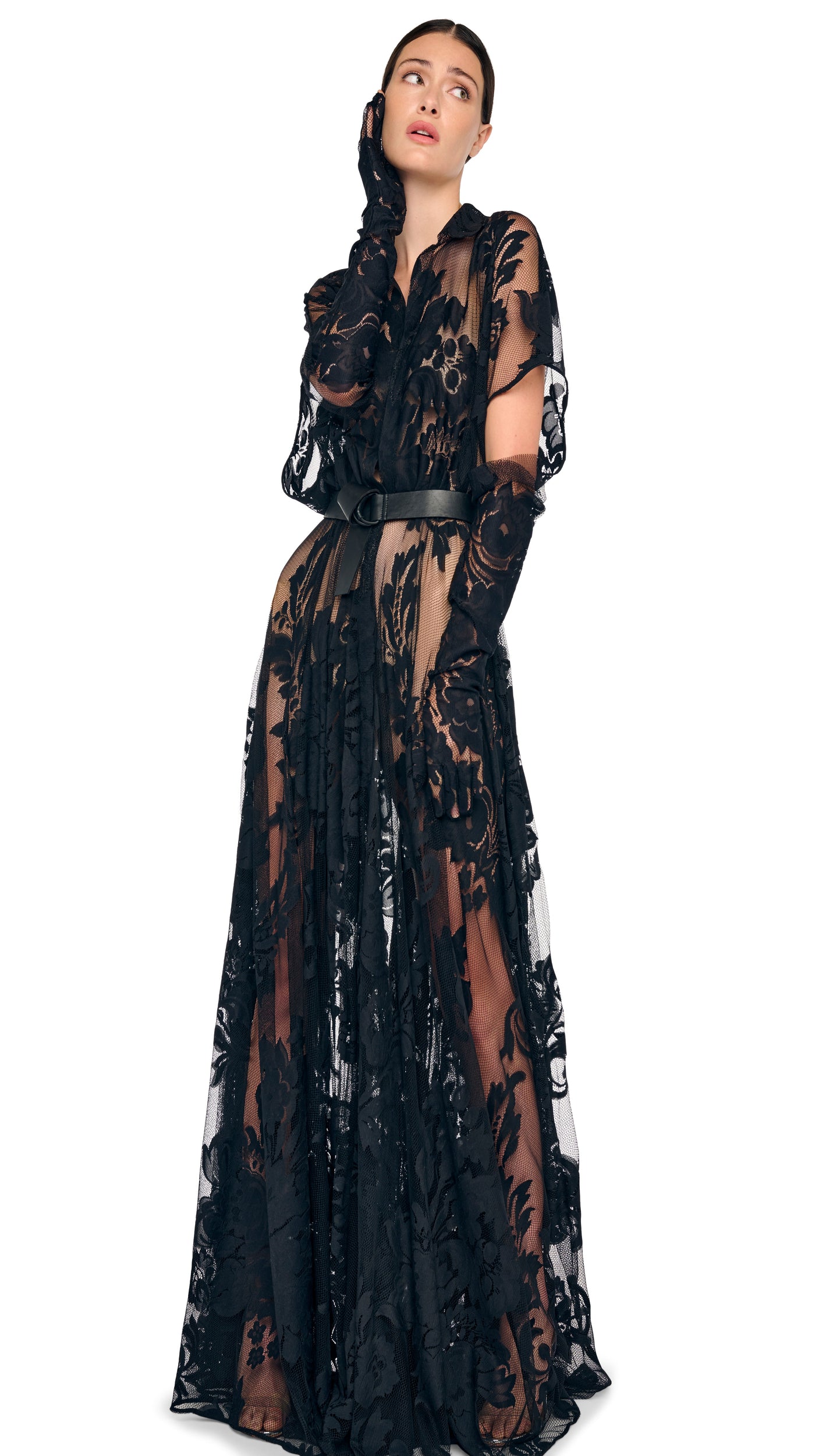 SUPER OS BF NK SHIRT FLARED GOWN – Black – Norma Kamali