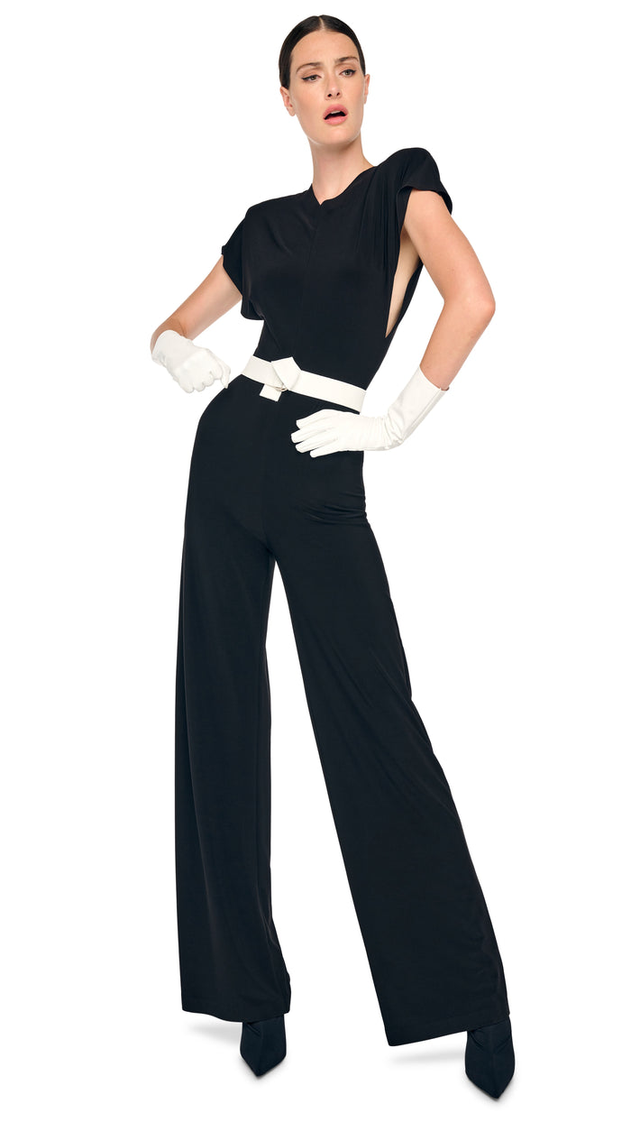 CAP SLEEVE SHOULDER PAD JUMPSUIT #5