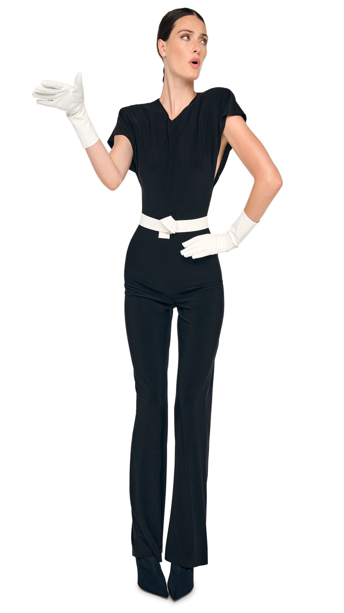 CAP SLEEVE SHOULDER PAD JUMPSUIT #4