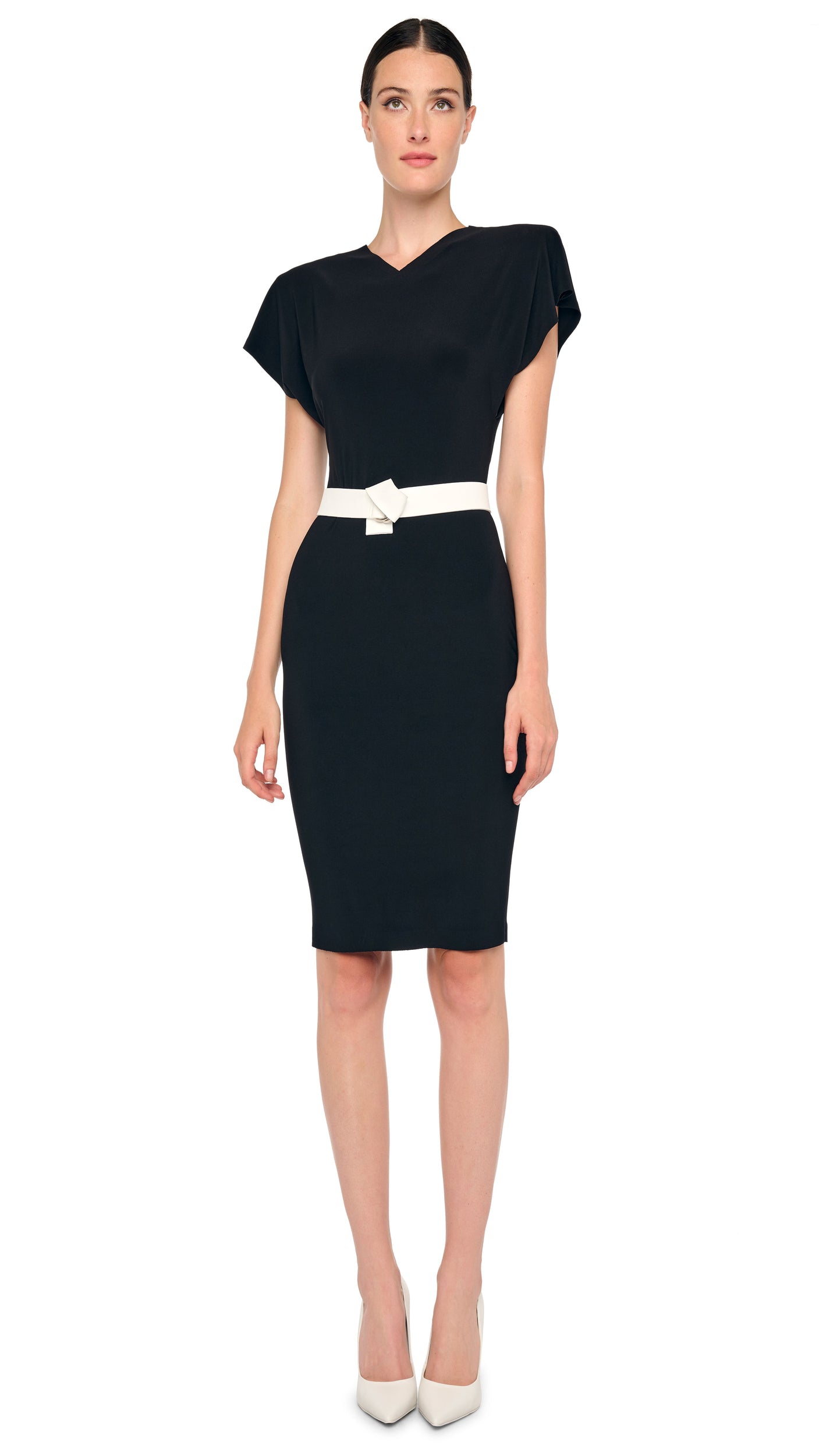 Norma Kamali Cap Sleeve Shoulder Pad Dress