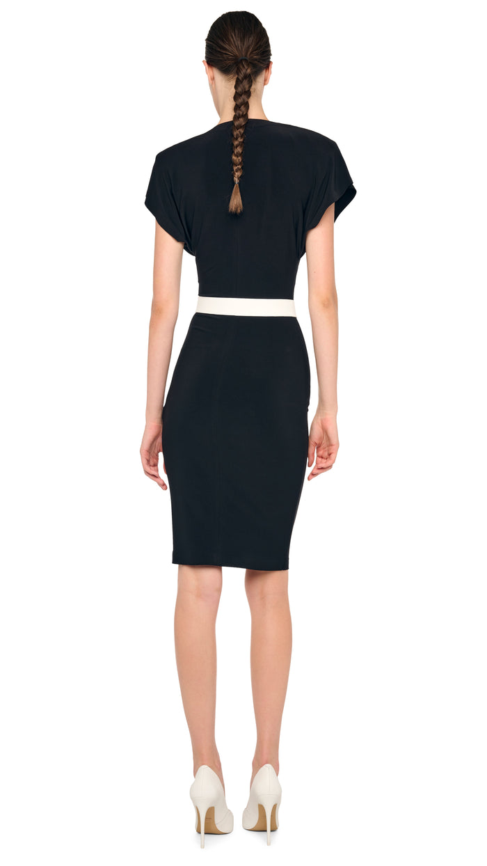 CAP SLEEVE SHOULDER PAD DRESS #3