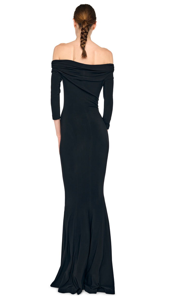 3/4 SLEEVE COWL FISHTAIL GOWN #3