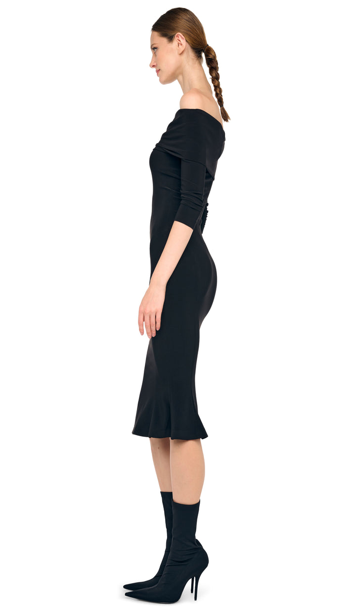 3/4 SLEEVE COWL FISHTAIL DRESS #2