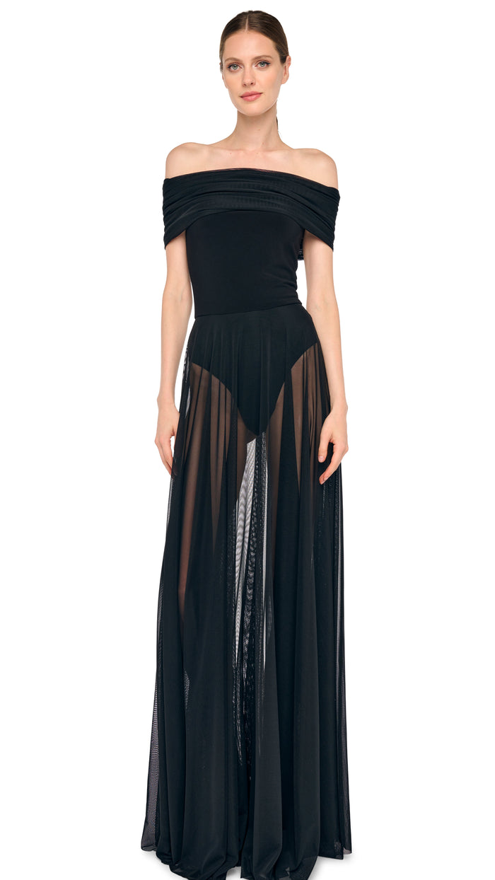 COWL COMBO FLARED GOWN #1