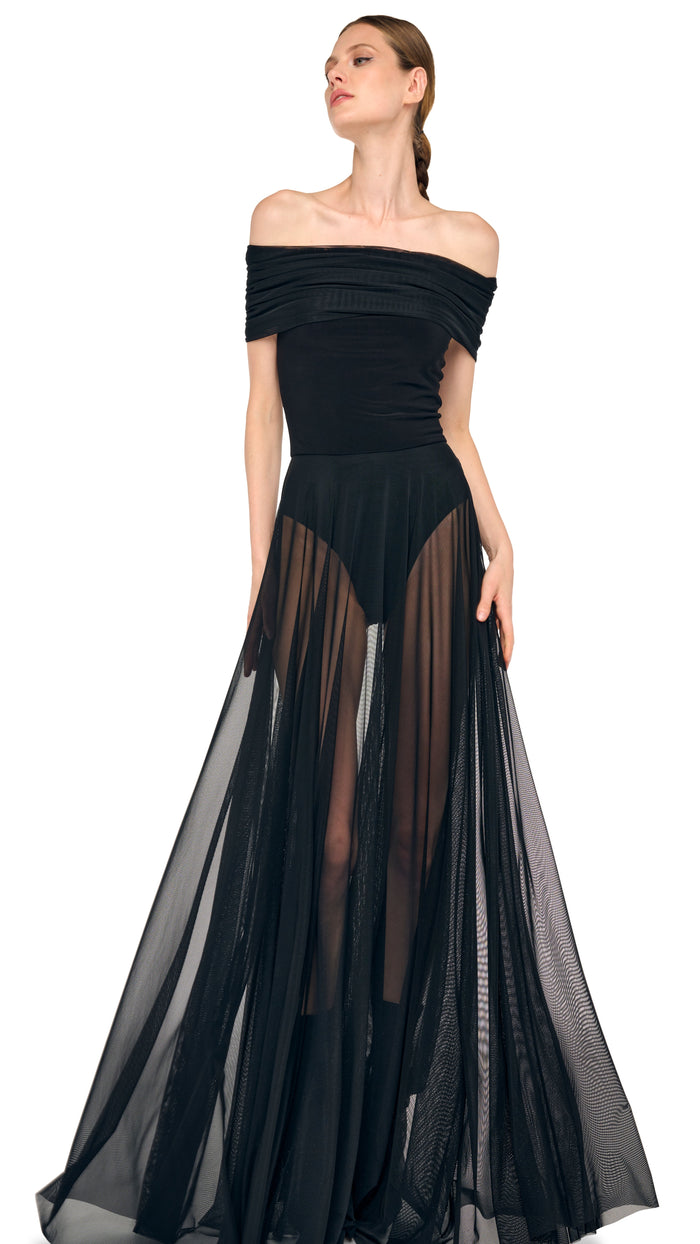 COWL COMBO FLARED GOWN #4