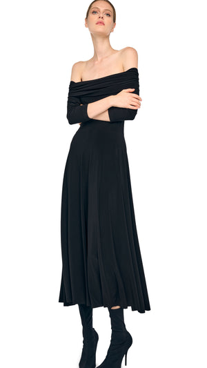 3/4 SLEEVE COWL FLARED DRESS #5 Thumbnail