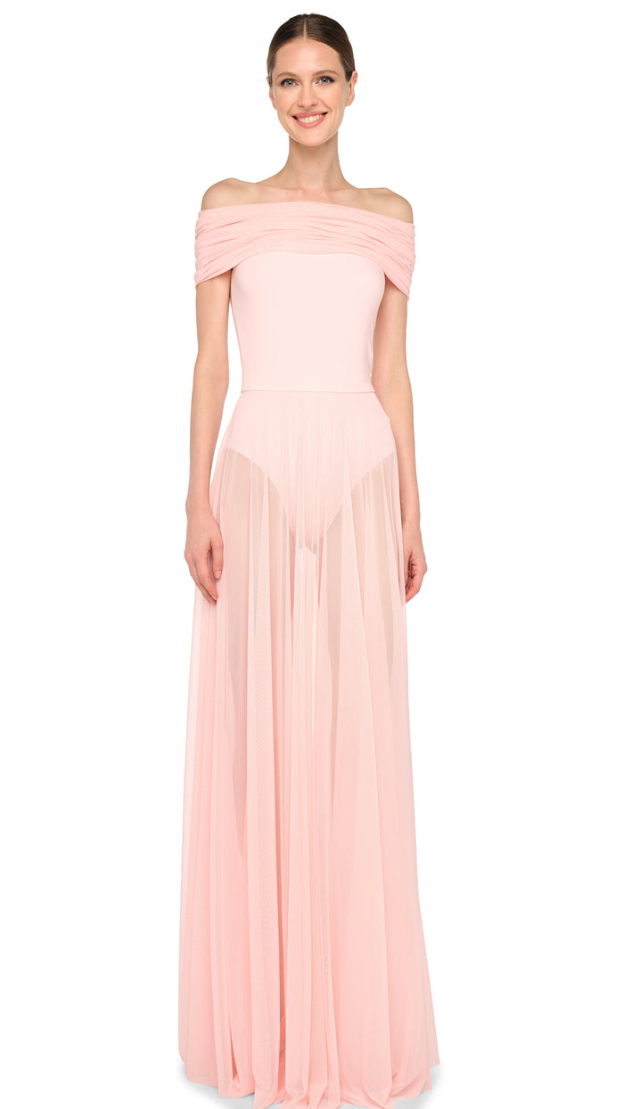 COWL COMBO FLARED GOWN #1