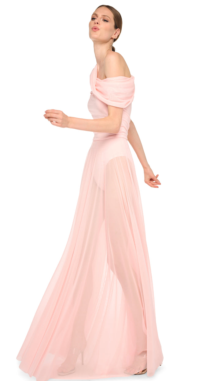 COWL COMBO FLARED GOWN #7