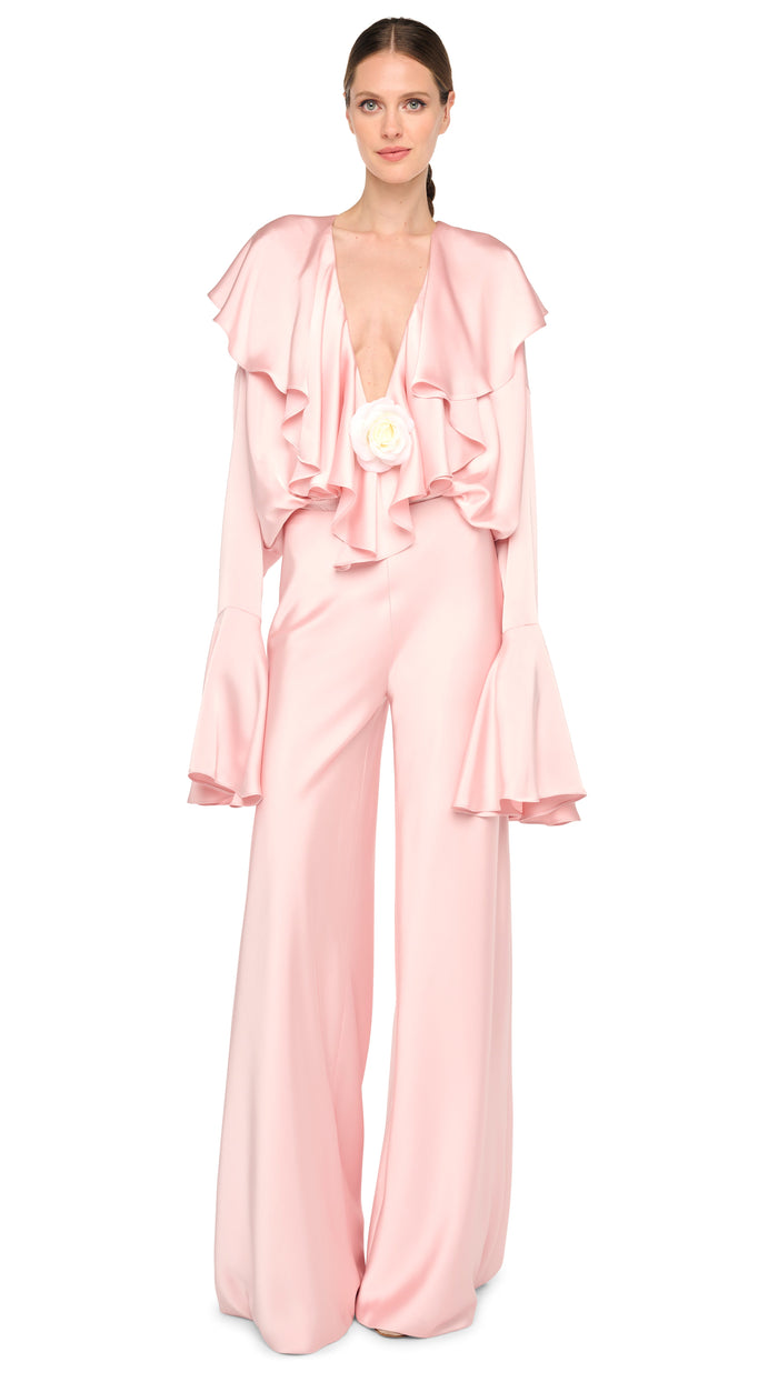 LONG SLEEVE DEEP V RUFFLE BODYSUIT #8