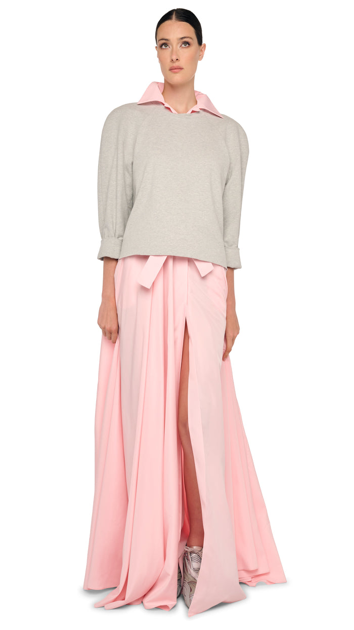 SUPER OS SLEEVELESS BF NK SHIRT FLARED GOWN #6