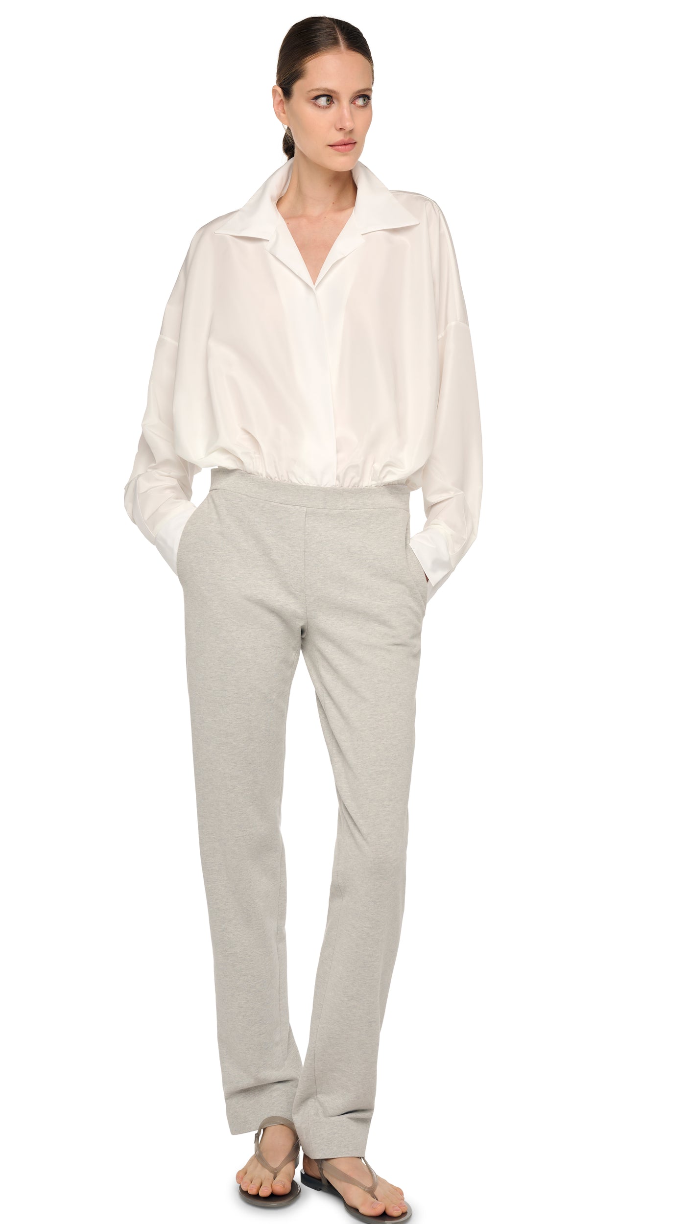 SUPER OS BF NK SHIRT BODYSUIT – Snow White – Norma Kamali