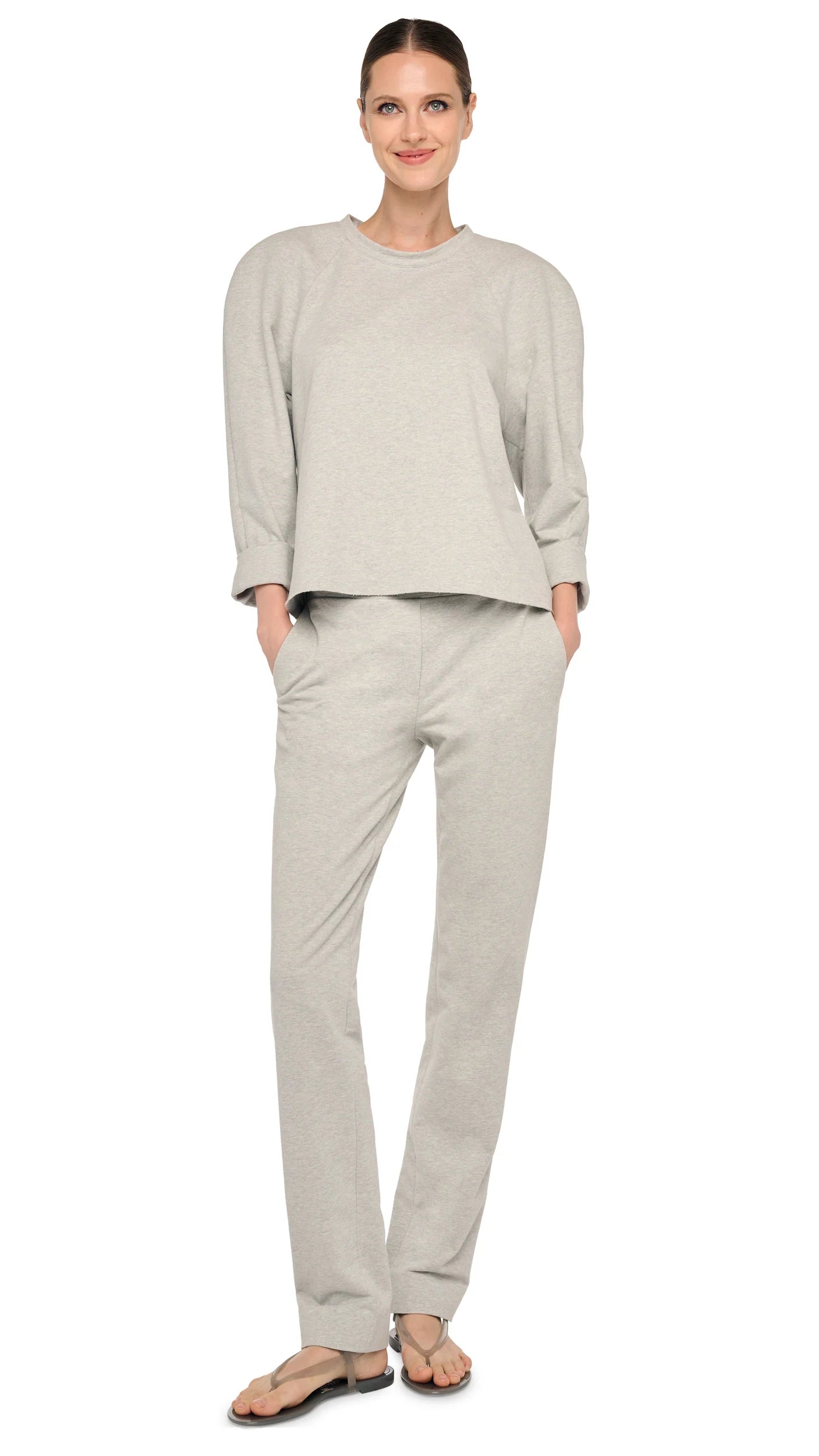 BOMBER 1980S SWEATSHIRT - Light Heather Grey / XXS