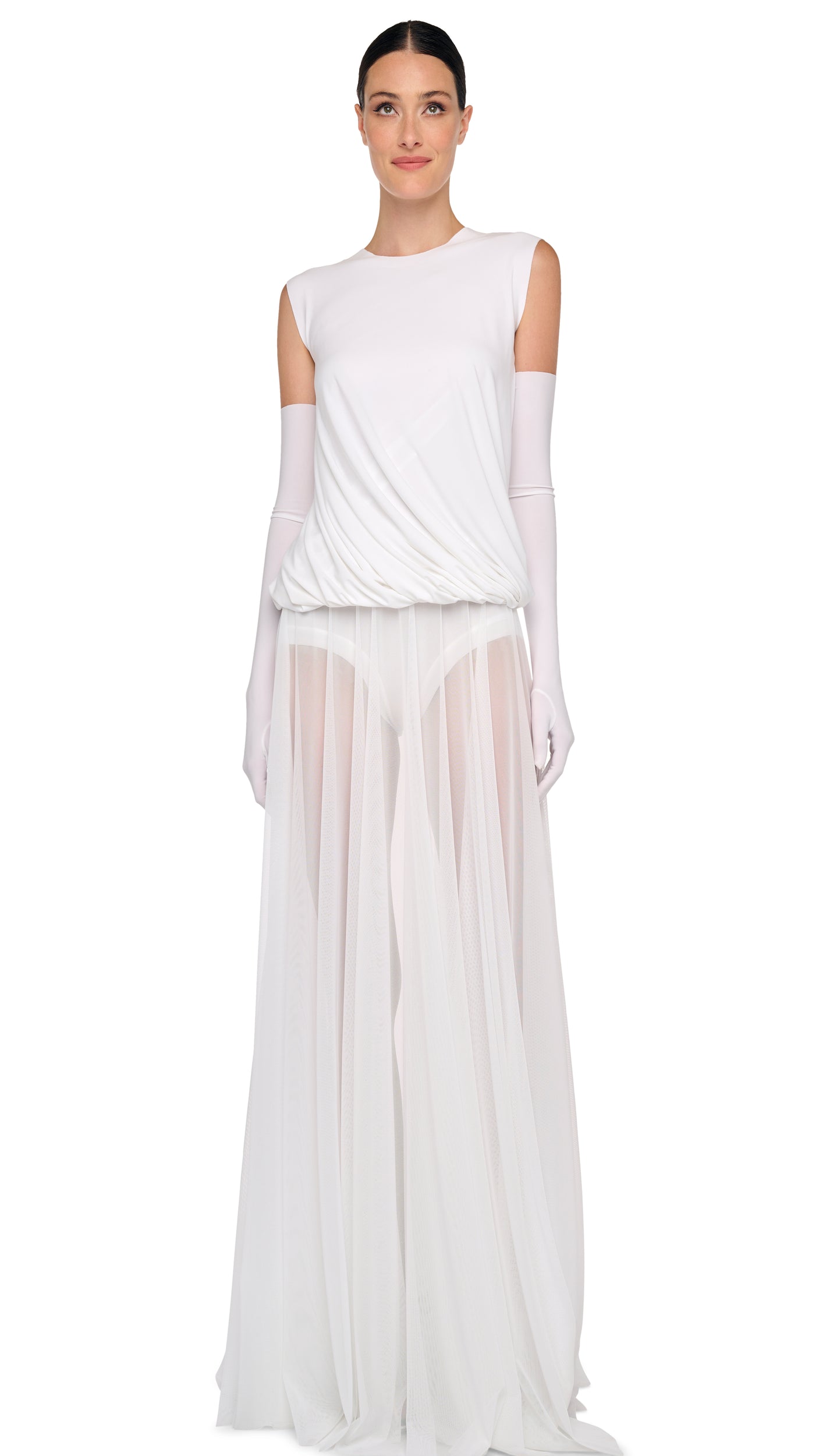 FLARED SKIRT TO FLOOR – Snow White – Norma Kamali