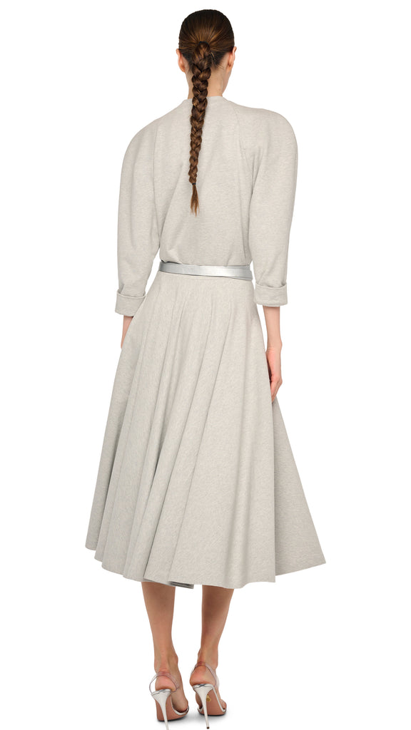 未使用❣️ soor ploom erma skirt 6y FLARED SKIRT TO MIDCALF – Light Heather Grey – Norma Kamali