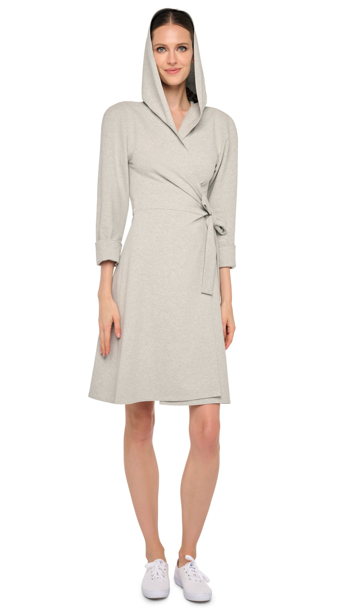 HOODED 1980S BOMBER WRAP DRESS #1