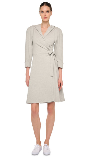 HOODED 1980S BOMBER WRAP DRESS #4 Thumbnail