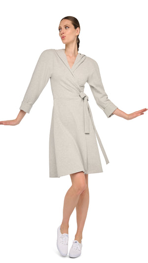 HOODED 1980S BOMBER WRAP DRESS #6 Thumbnail