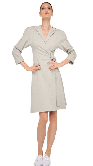 HOODED 1980S BOMBER WRAP DRESS #7 Thumbnail