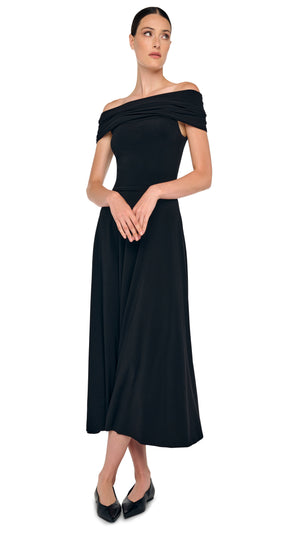 COWL HOODED FLARED DRESS #8 Thumbnail