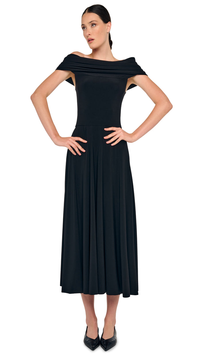 COWL HOODED FLARED DRESS #5