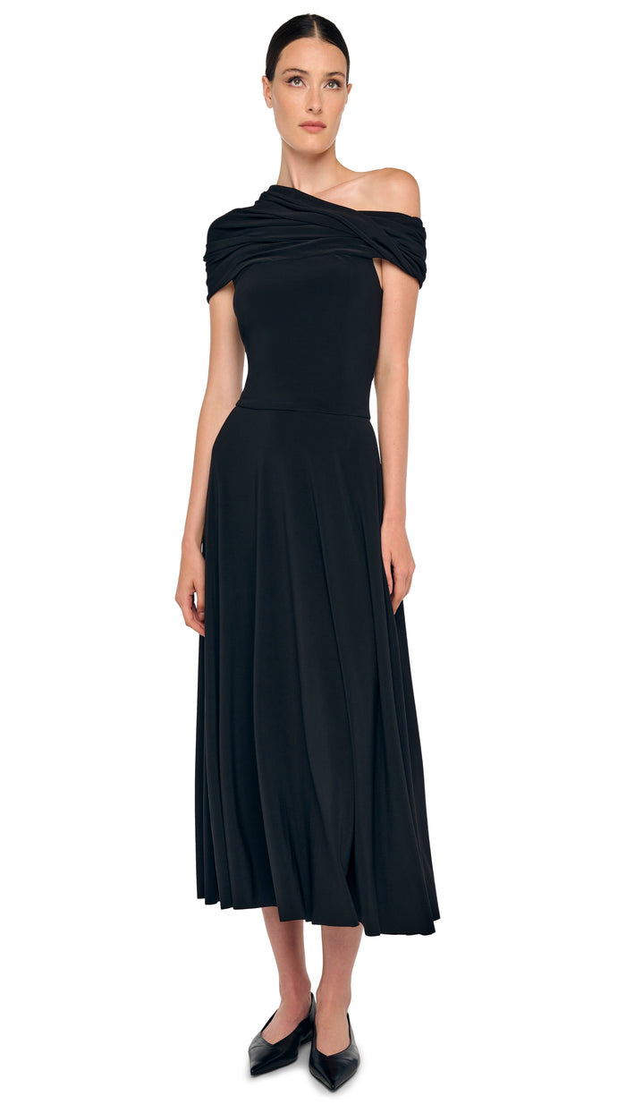 COWL HOODED FLARED DRESS #7