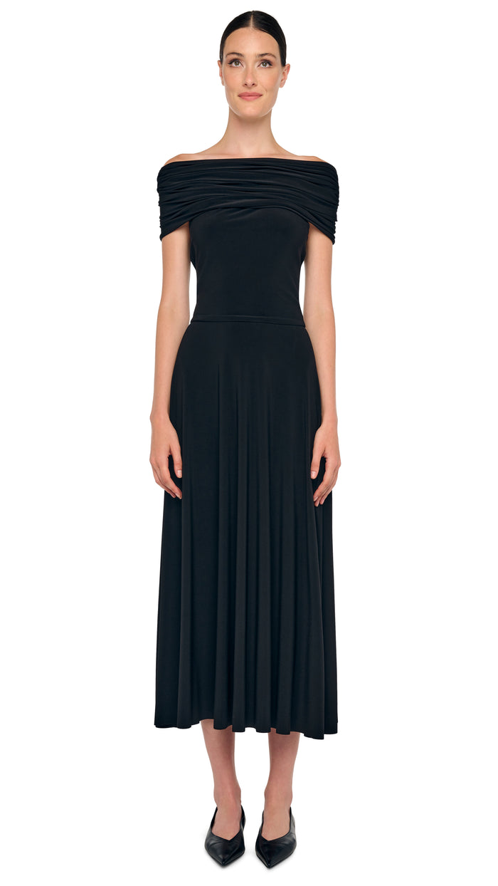 COWL HOODED FLARED DRESS #6
