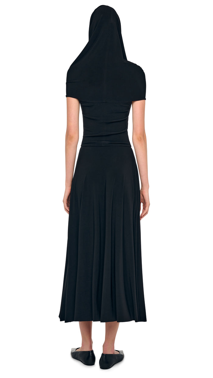 COWL HOODED FLARED DRESS #11