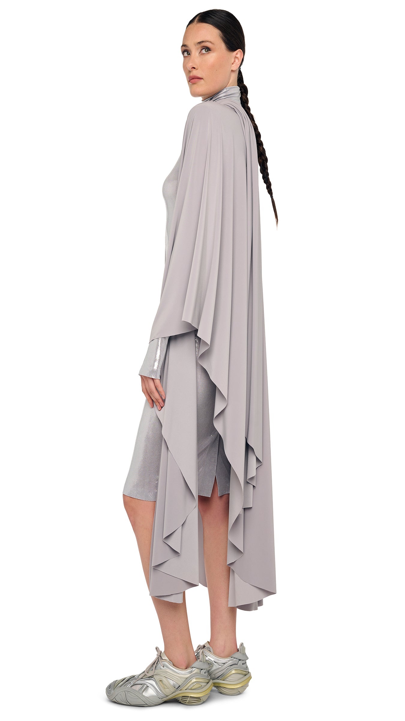 SHAWL WRAP – Grey – Norma Kamali SHAWL WRAP – Grey – Norma Kamali