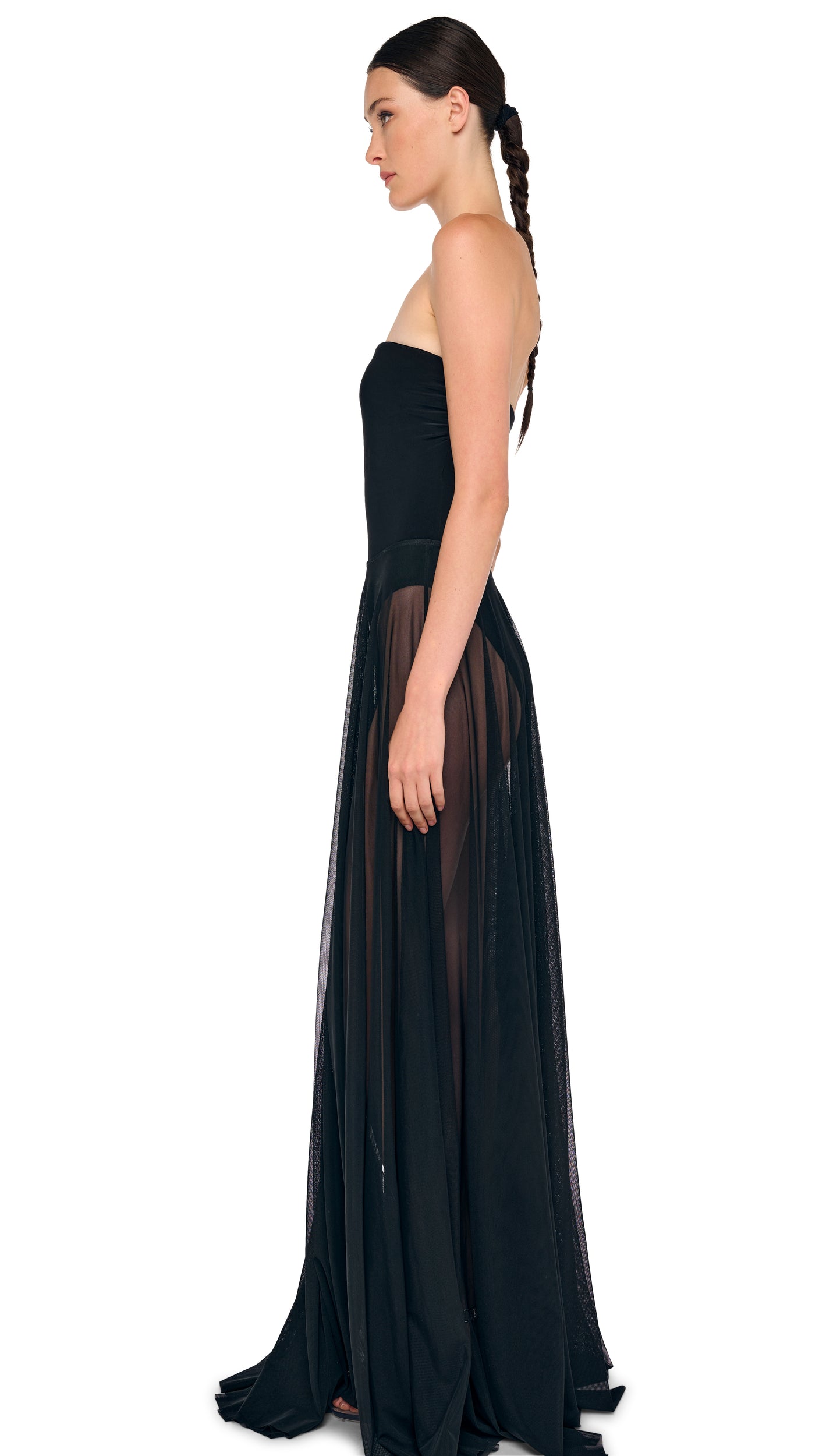 FLARED SKIRT TO FLOOR – Black – Norma Kamali