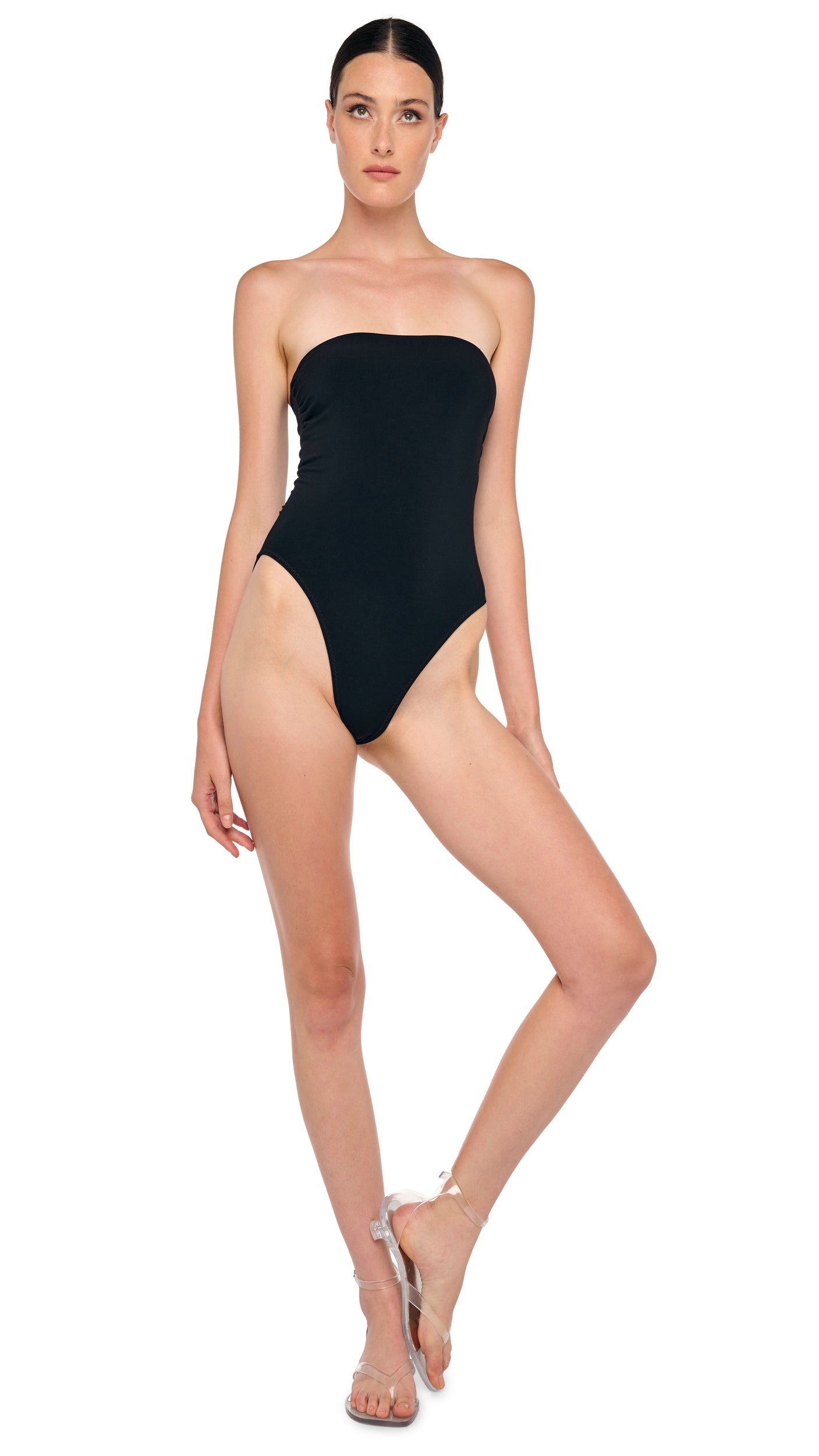【新品未使用】Nala - mini one piece（Black/M） lemlem Women's ELENE One Piece Thin Straps Swimsuit in Lena Black