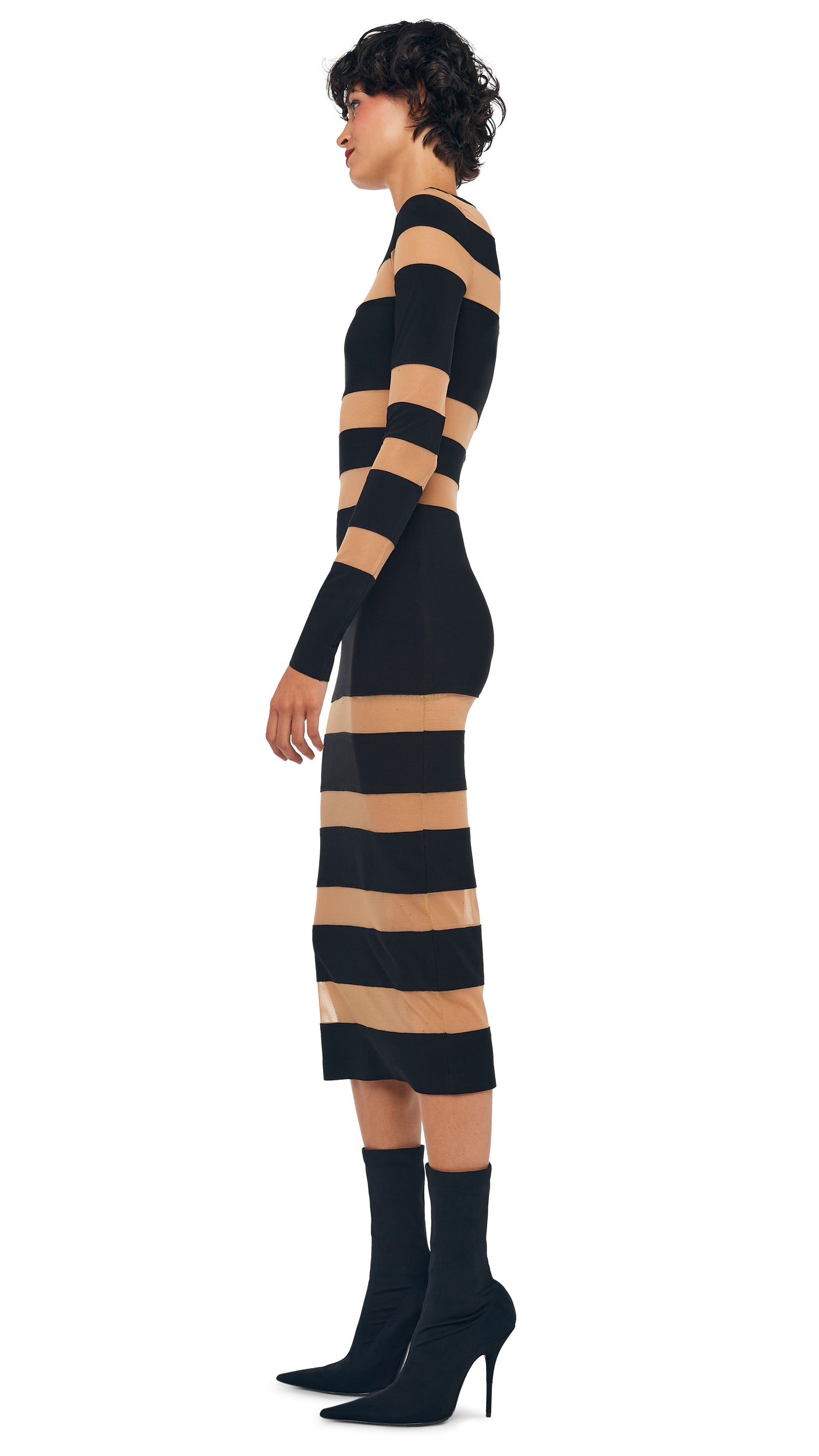 black tan dress Elektra Embellished Corset Formal functional pockets Alembika Tan and Black Honore