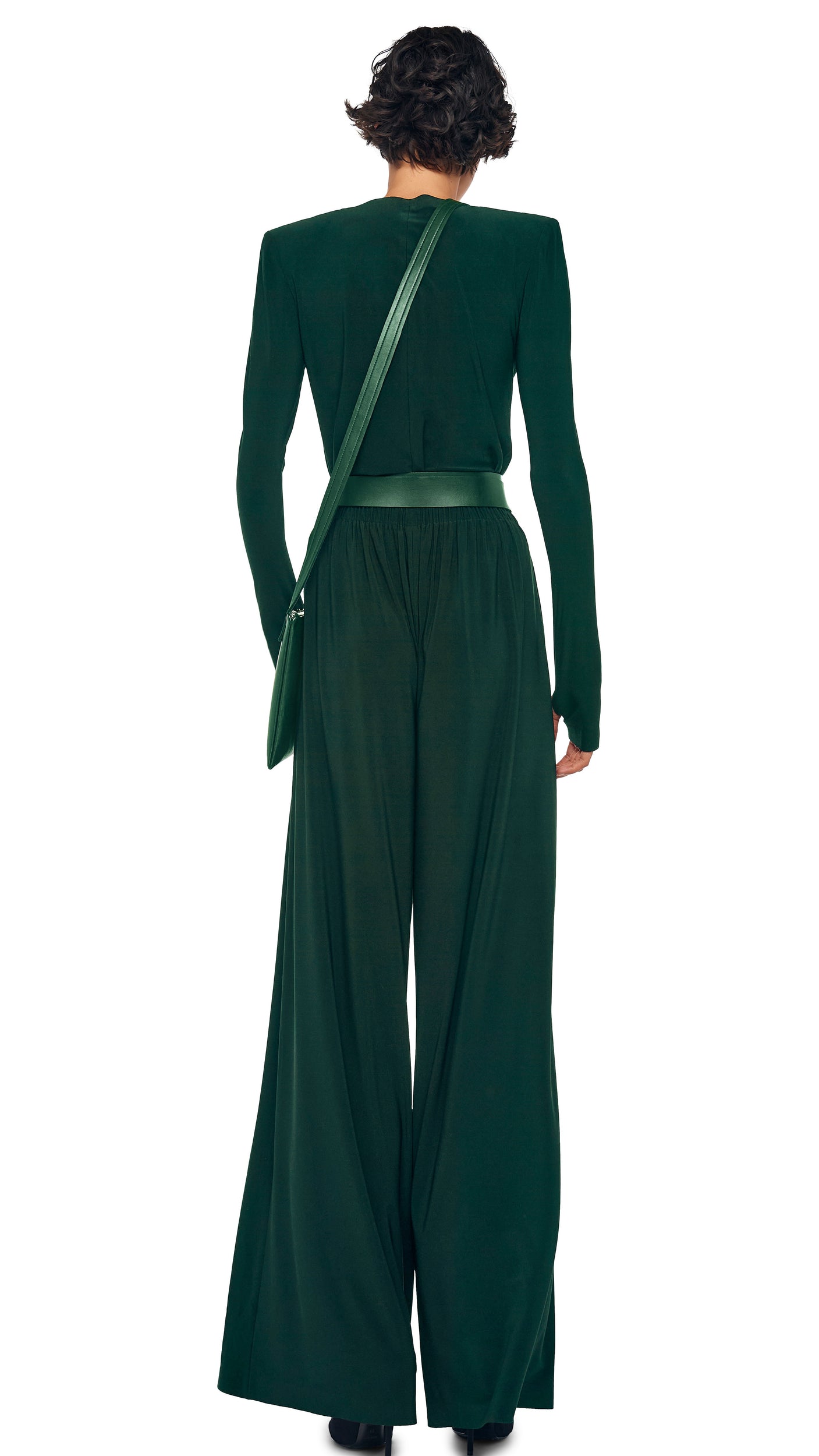 (取寄) ノーマ カマリ レディース ロング スリーブ ショルダー パッド V-ネック トップ Norma Kamali women Long Sleeve Shoulder Pad V-Neck Top Black LONG SLEEVE SHOULDER PAD V NECK TOP – Dark Emerald – Norma Kamali