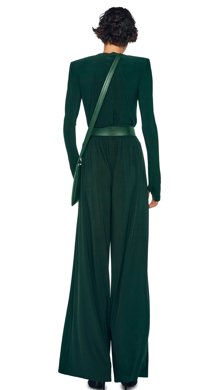 LONG SLEEVE SHOULDER PAD V NECK TOP #3