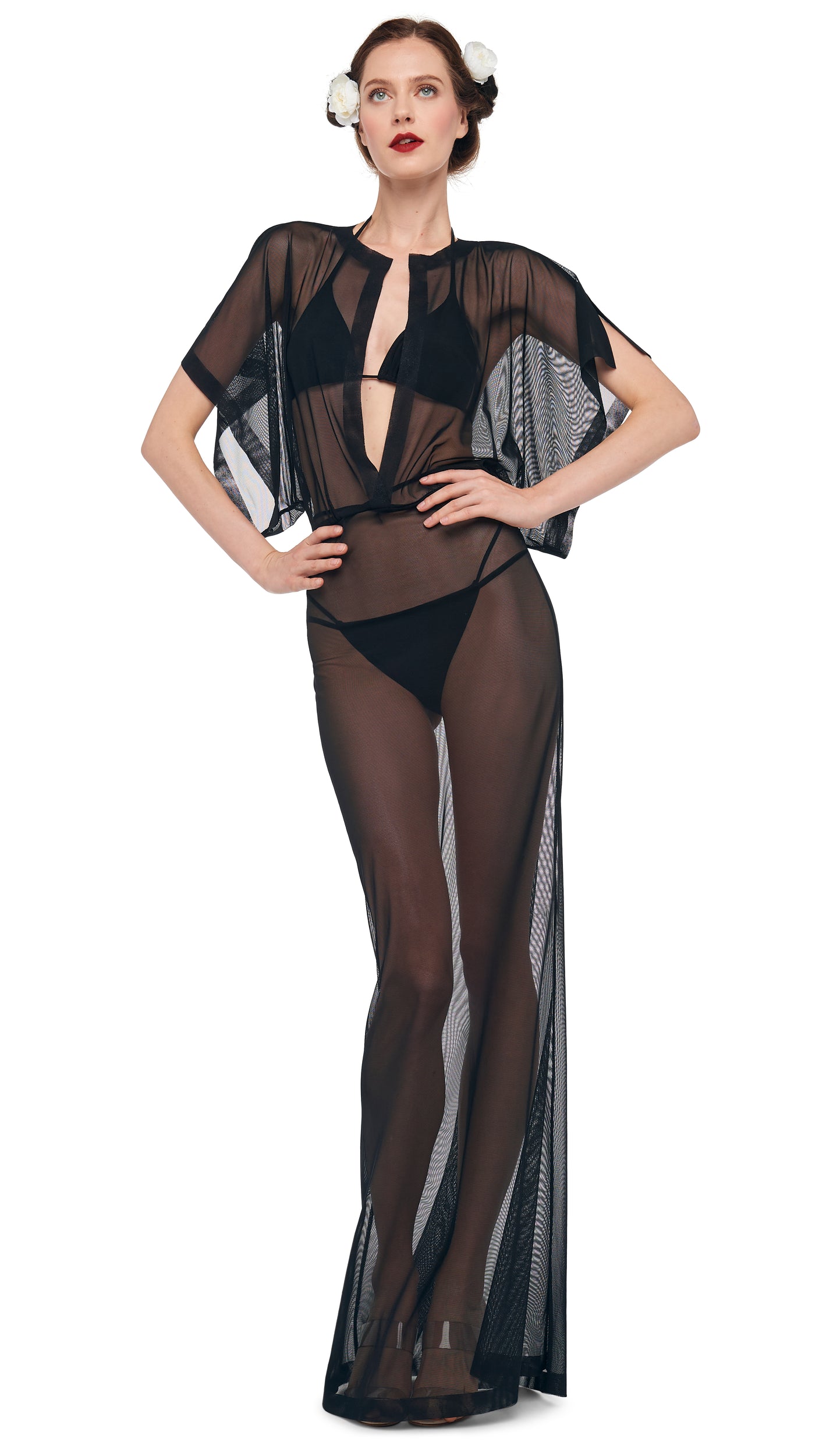 OBIE GOWN Black Mesh Norma Kamali OBIE GOWN Black Mesh Norma Kamali