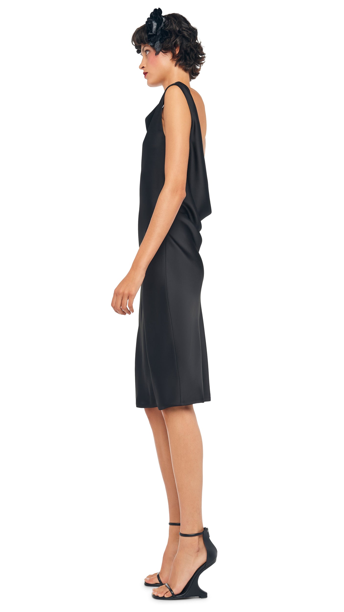 norma kamali open back dress Norma Kamali Sleeveless Low Back Drape Dress