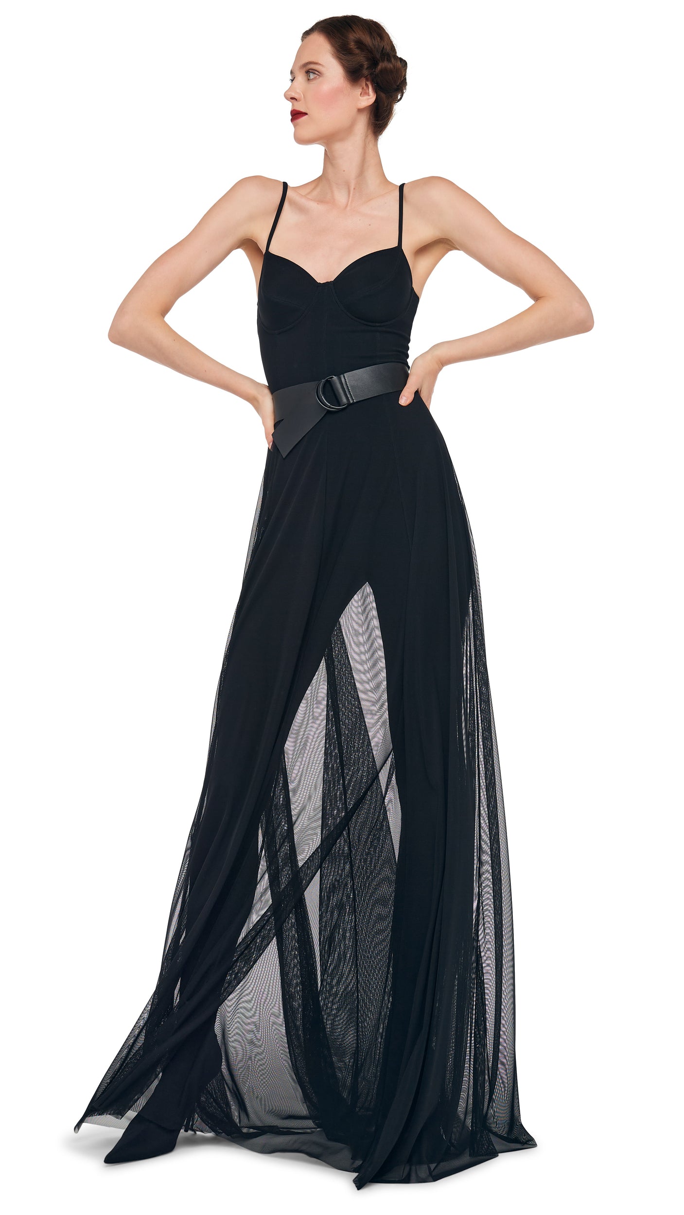 UNDERWIRE GOWN W/ CATSUIT Black Norma Kamali UNDERWIRE GOWN W/ CATSUIT Black Norma Kamali