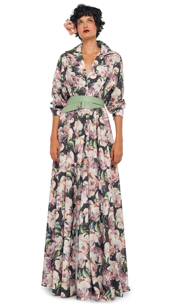 Norma Kamali Women's Super Oversized Boyfriend NK Shirt Flared Gown