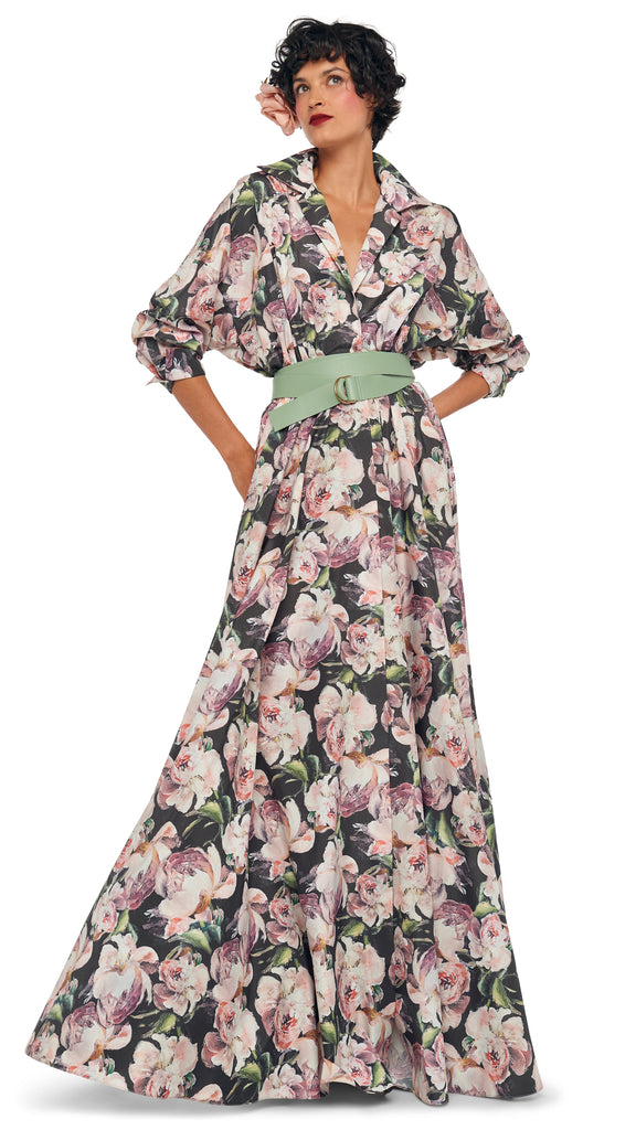 Norma Kamali Women's Super Oversized Boyfriend NK Shirt Flared Gown