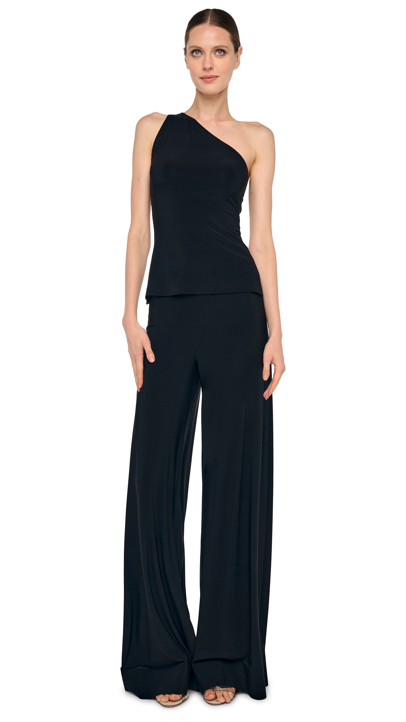 ONE SHOULDER TOP – Black – Norma Kamali