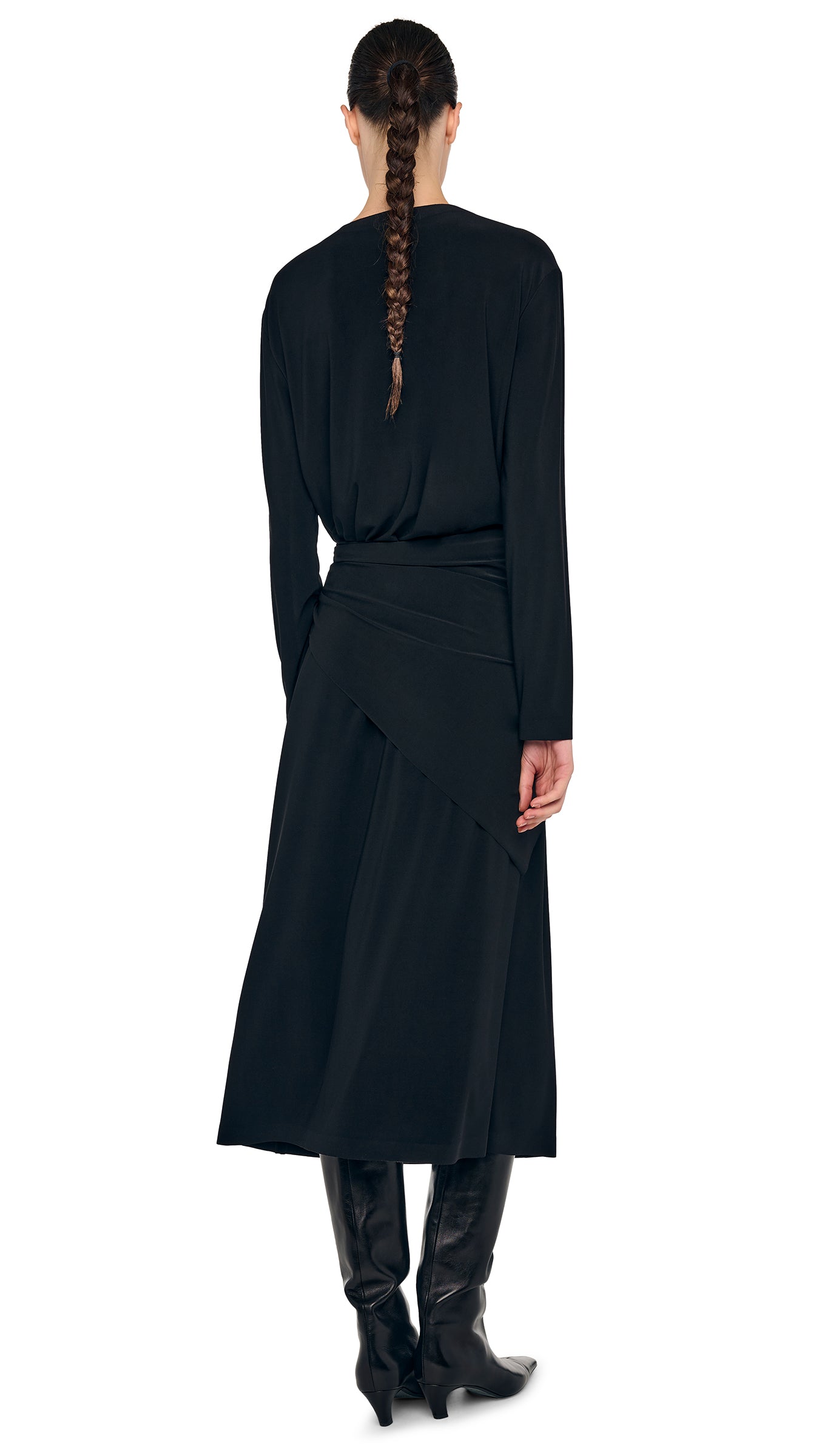 Norma Kamali Oversized Long Sleeve Dress To Midcalf - Black / Size XXS Norma Kamali Oversized Long Sleeve Dress To Midcalf - Black / Size XXS