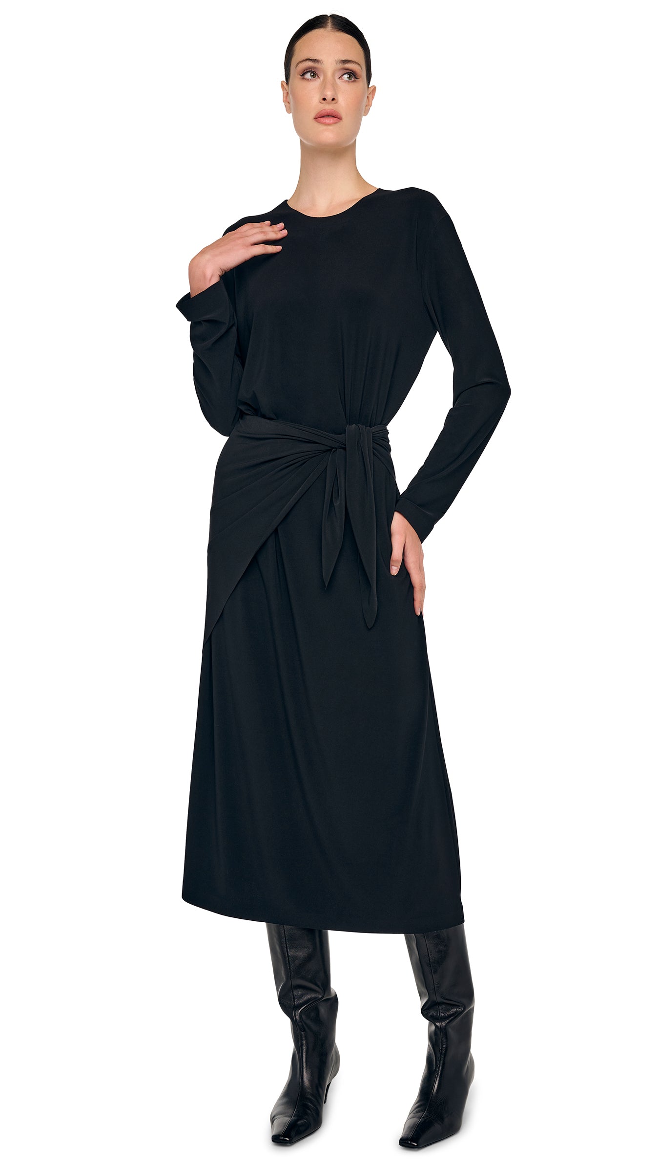 Norma Kamali Oversized Long Sleeve Dress To Midcalf - Black / Size XXS Norma Kamali Oversized Long Sleeve Dress To Midcalf - Black / Size XXS