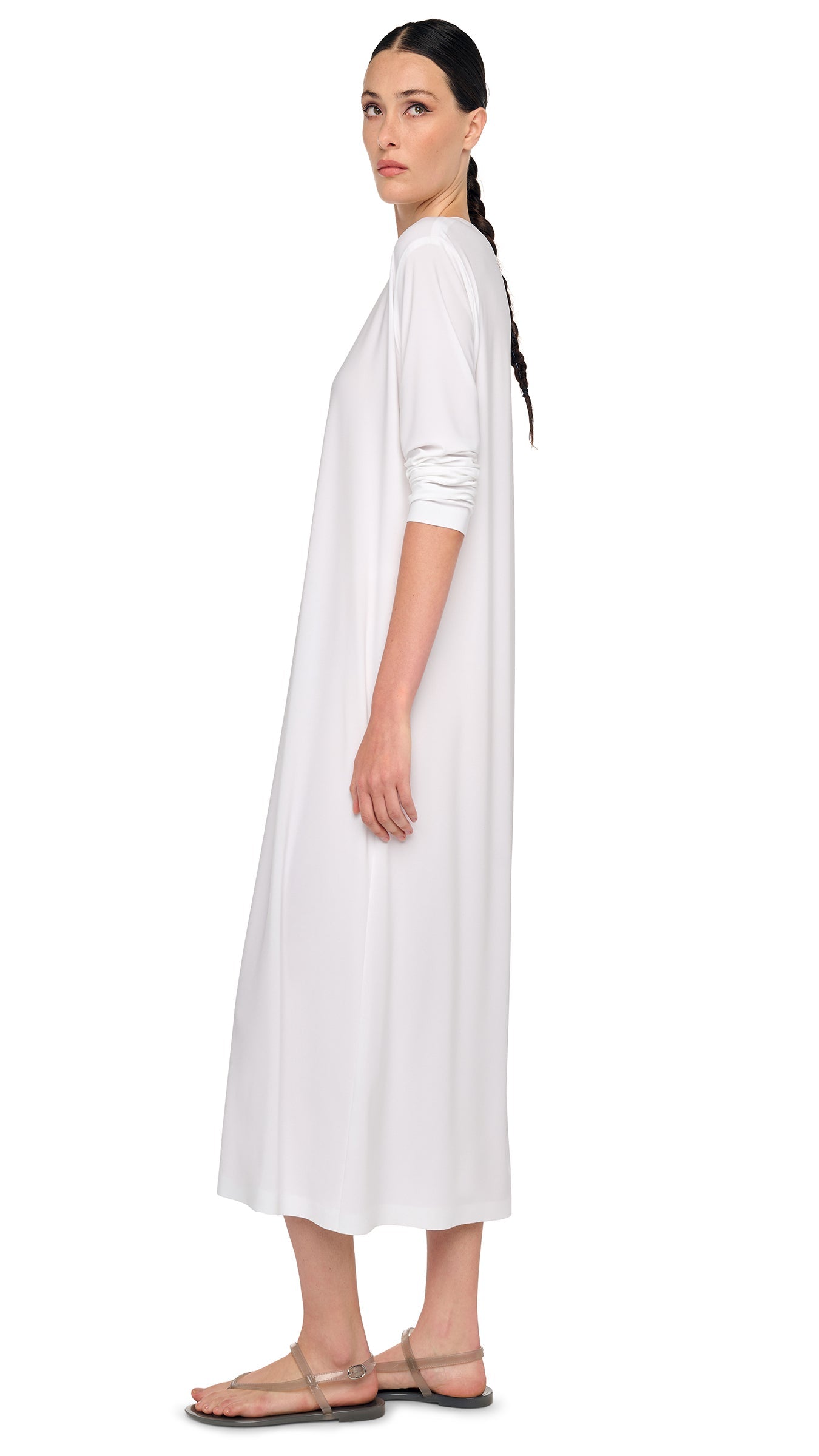 OVERSIZED LONG SLEEVE DRESS TO MIDCALF – Snow White – Norma Kamali
