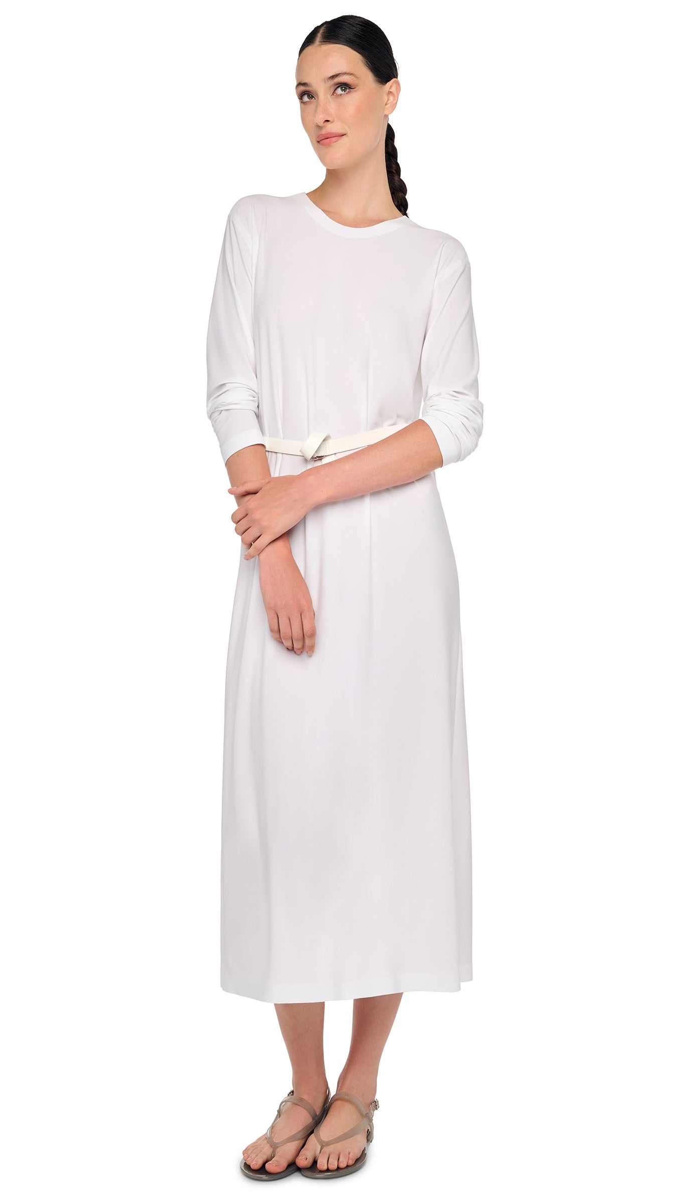 OVERSIZED LONG SLEEVE DRESS TO MIDCALF – Snow White – Norma Kamali