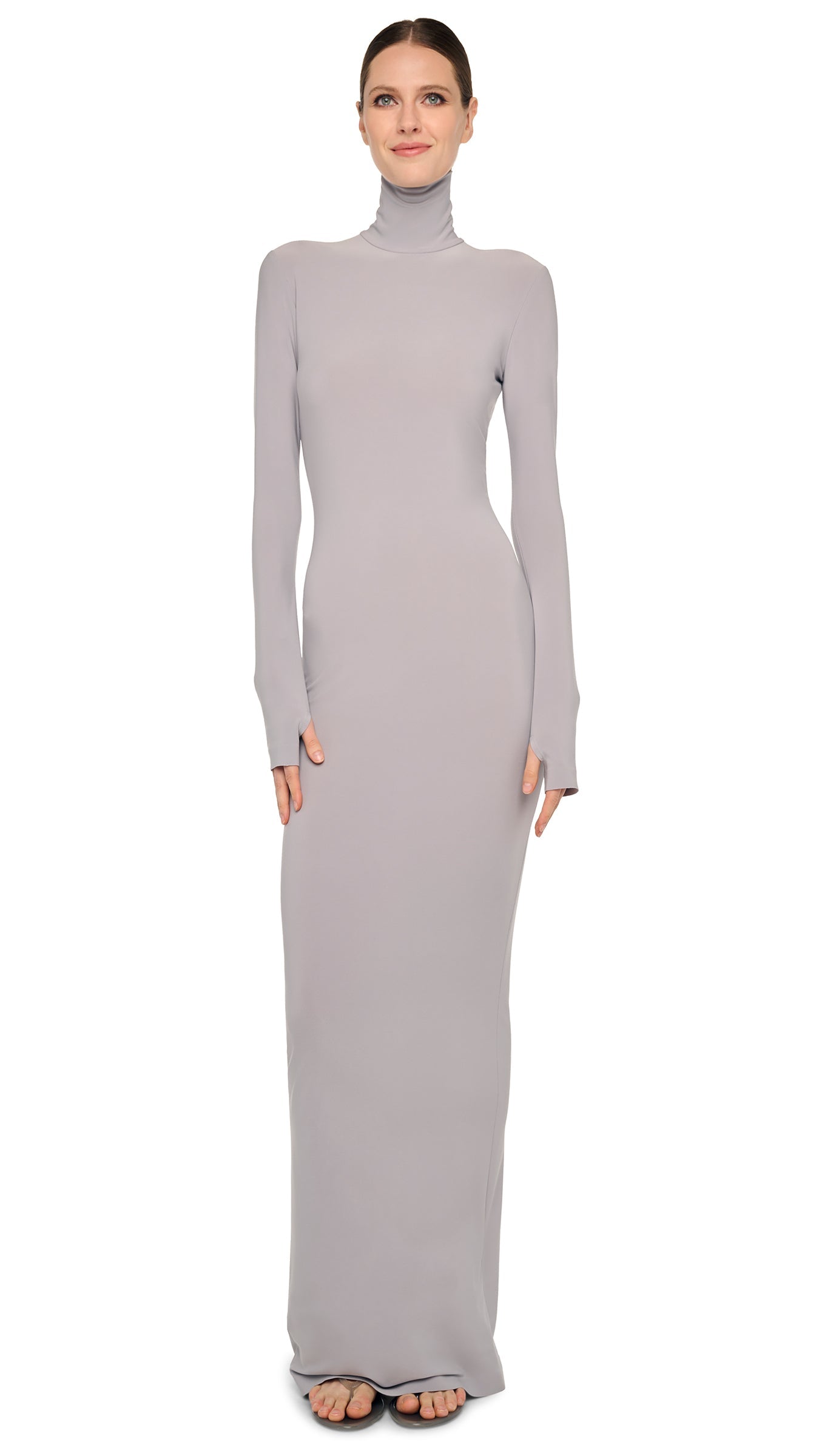TURTLE LONG DRESS Grey Norma Kamali TURTLE LONG DRESS Grey Norma Kamali
