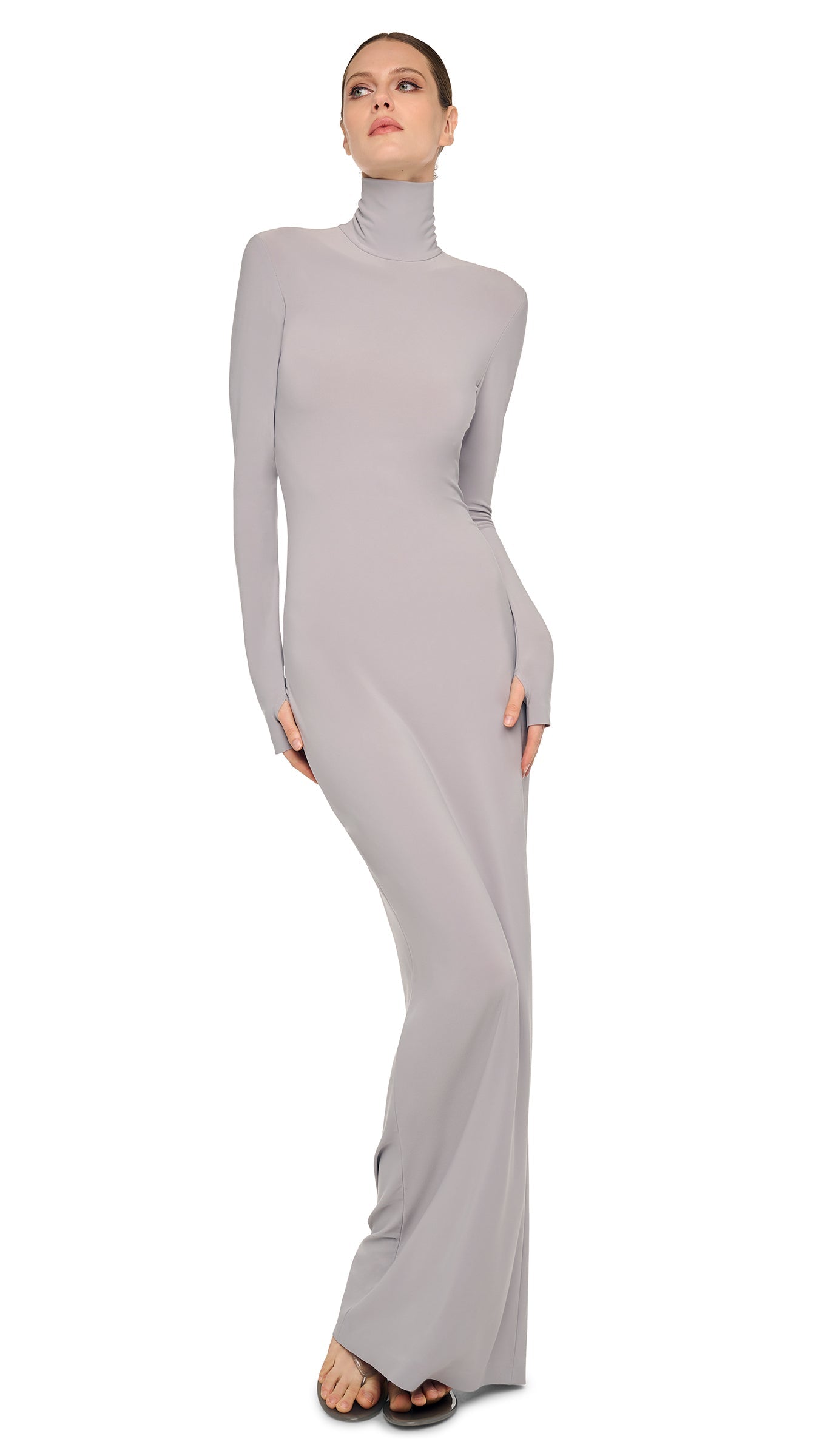 Norma Kamali x Lifestyle Turtle Long Dress in Light Grey - Size XXS Norma Kamali x Lifestyle Turtle Long Dress in Light Grey - Size XXS