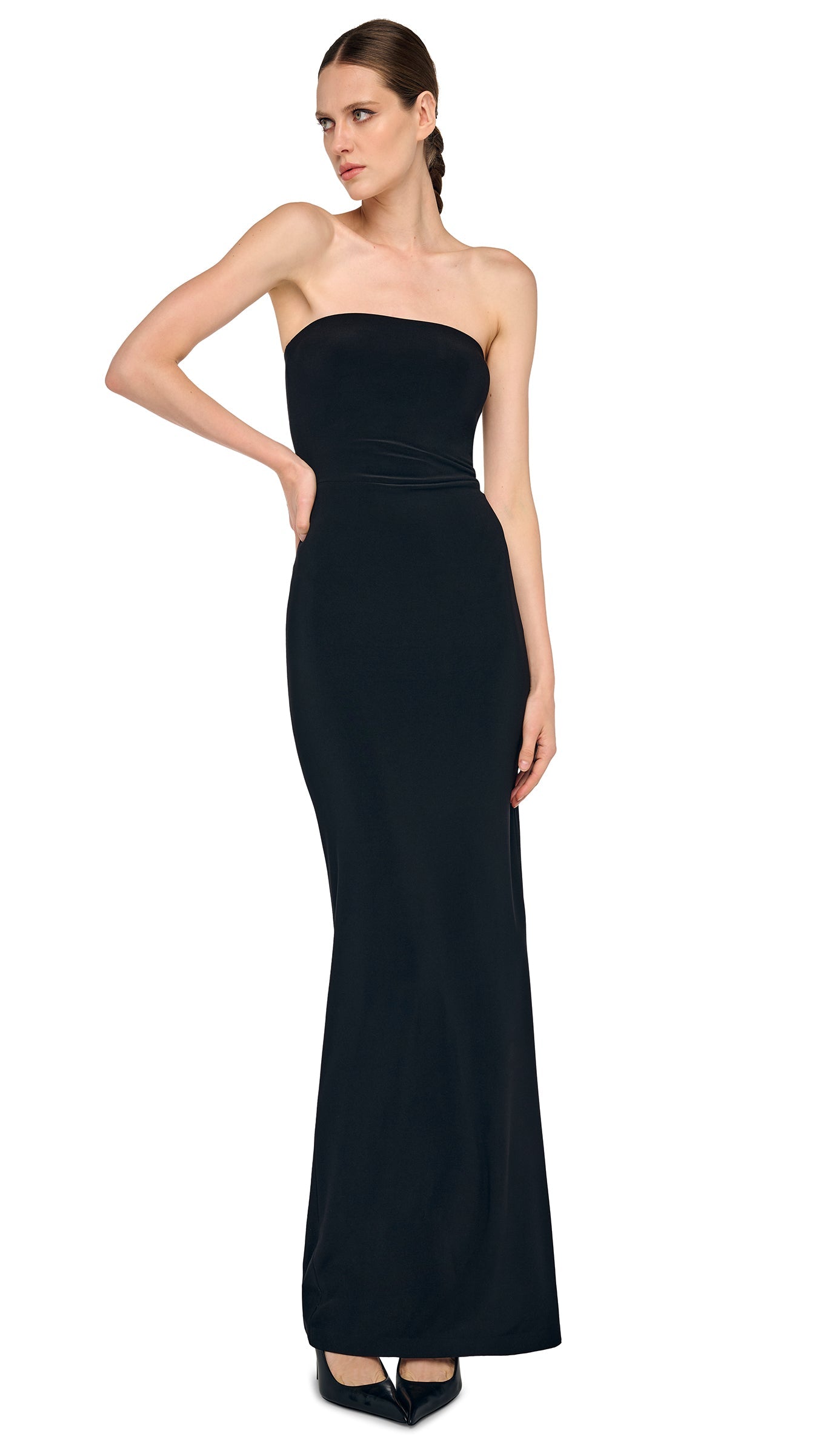 STRAPLESS LONG DRESS  Black  Norma Kamali