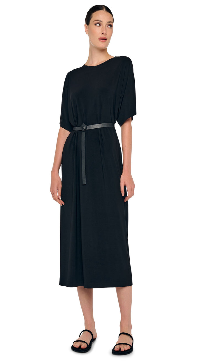 SHORT SLEEVE BOXY DRESS TO MIDCALF #4