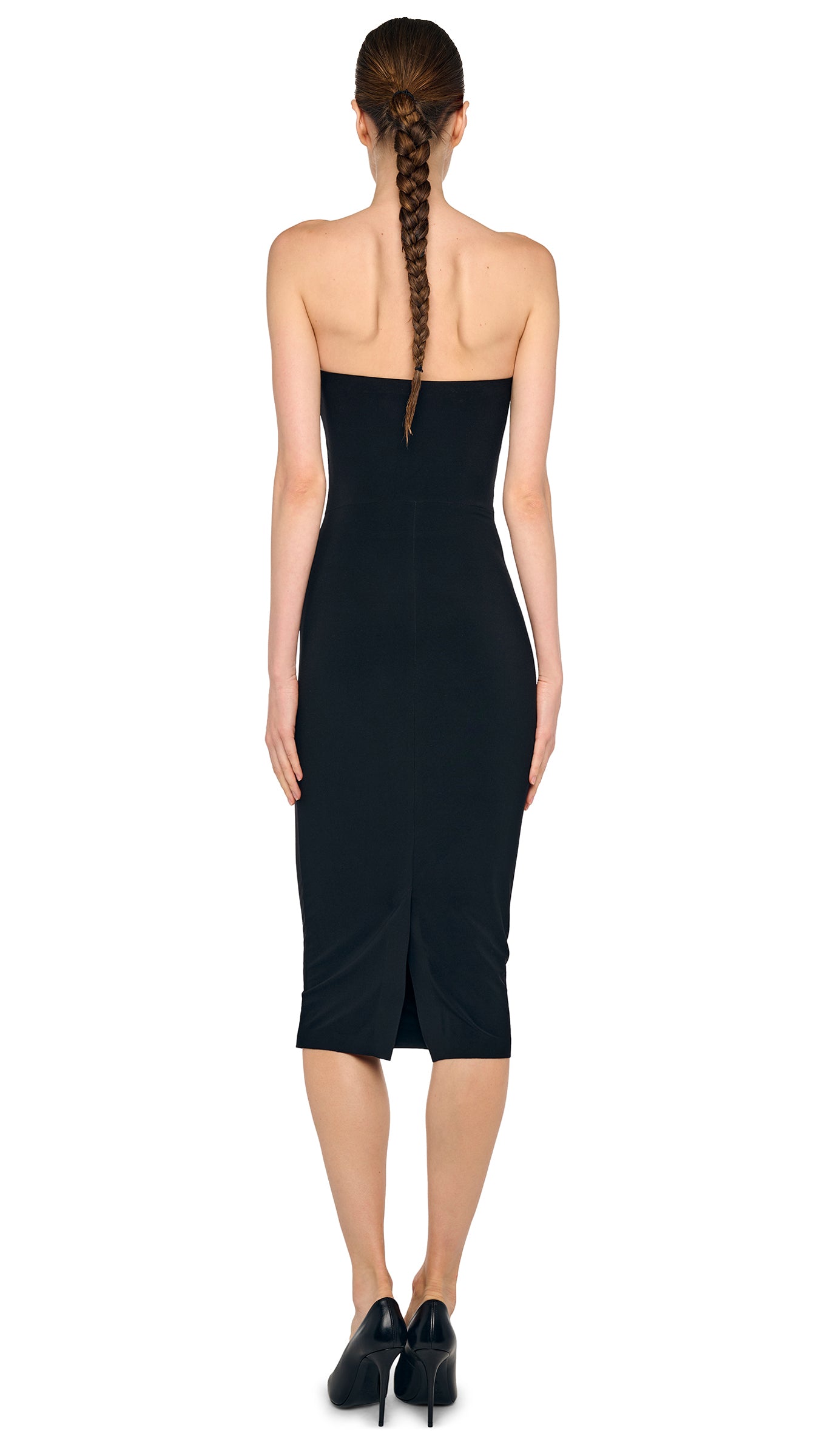 Norma Kamali Strapless Dress To Knee - Black / Size S Norma Kamali Strapless Dress To Knee - Black / Size S